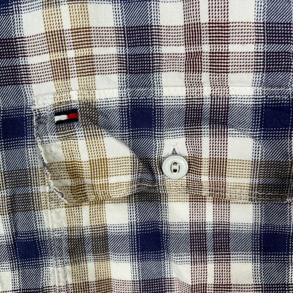 Tommy Hilfiger Shirt Mens Extra Large Button-Down Long-Sleeve Custom Fit‎ Plaid - Picture 8 of 14